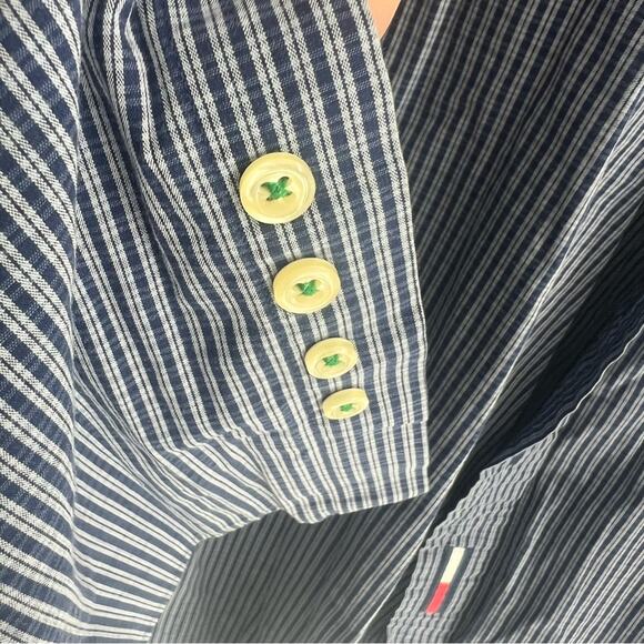 Tommy Hilfiger Cotton Men’s Button Down Shirt Blue & White Gingham 16 1/2 32-33 - Picture 6 of 8